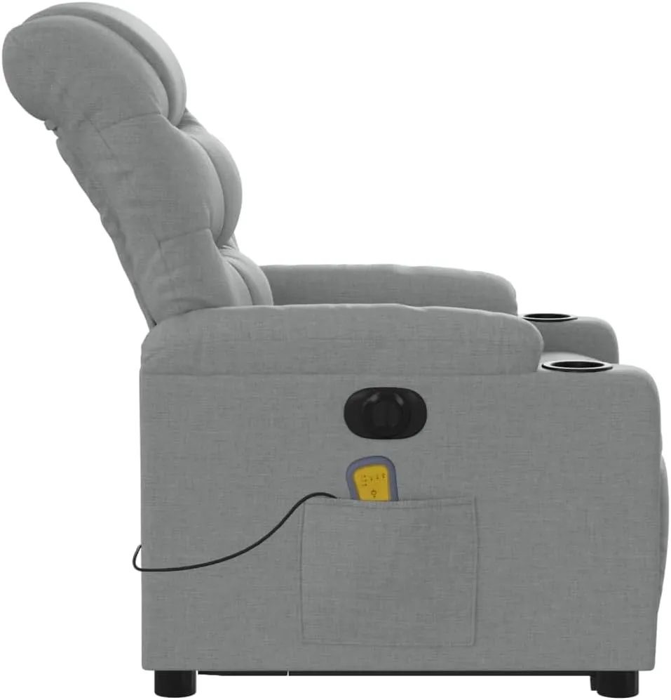 Electric Stand up Massage Recliner Chair Light Gray FabricLounge Chair Comfy Chair Living Room Chair Suitable for Decks, Living Rooms, and patios.