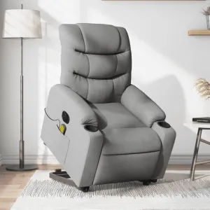 Electric Stand up Massage Recliner Chair Light Gray FabricLounge Chair Comfy Chair Living Room Chair Suitable for Decks, Living Rooms, and patios.
