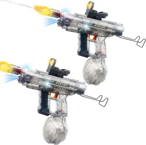 Electric Water Gun for Kids and Adults, Led Water Gun with Sound, 800ML Big Squirt Gun, 26-32FT Long Range, Rechargeable Water Toy Gun 2 Pack, Summer Gift for Outdoor Pool Water Guns Play