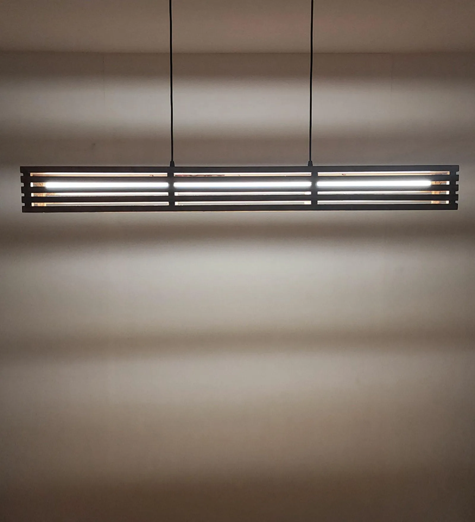 Elegant Baton Brown LED Hanging Lamp | Chic Pendant Light