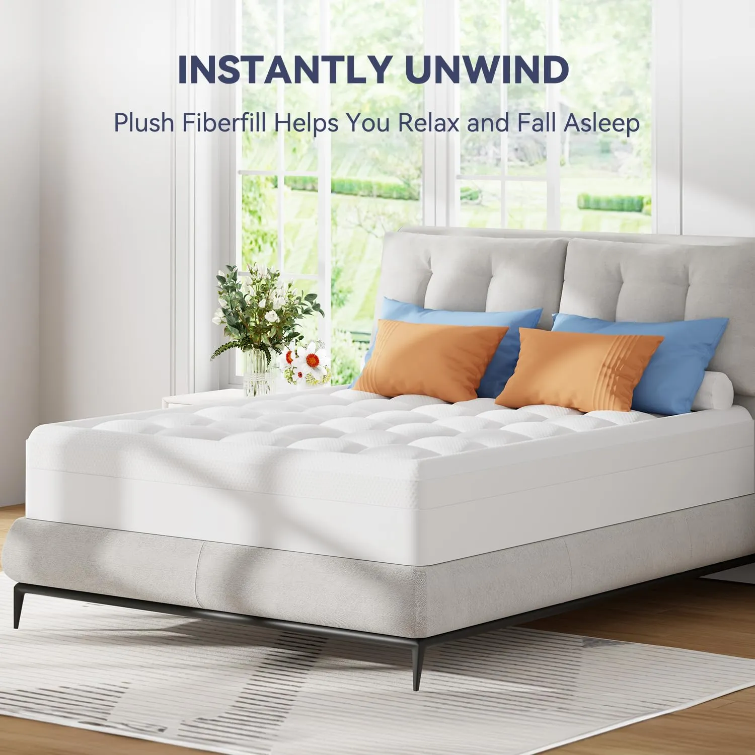 ELEMUSE Queen Size Dual Layer 3 Inch Memory Foam Mattress Topper, 2 Inch Cooling Gel Memory Foam and 1 Inch Thick Soft Pillow Top Mattress Pad Cover for Back Pain Relief, Bed Topper for Side Sleep