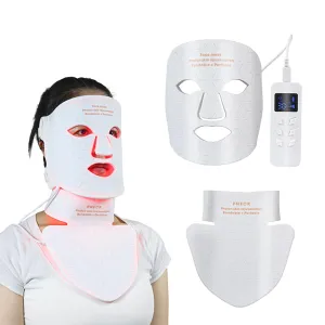Elitzia LED Spectrum Mask Neck Beautifying Light Face Mask Instrument Home Convenient Photon Rejuvenatingk Facial Mask Beautify Skin Deeply Smoothes Fine Wrinkles ETD255