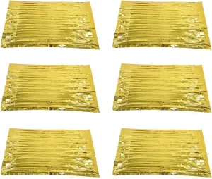 Emergency Blanket, PET Film Water Proof Multipurpose Survival Blanket Excellent Insulation Lightweight Compact for Camping (Gold)