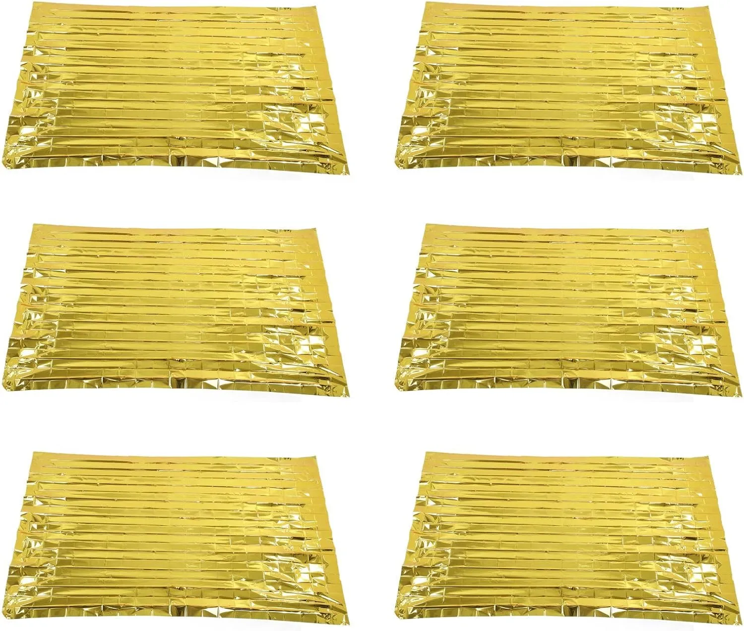 Emergency Blanket, PET Film Water Proof Multipurpose Survival Blanket Excellent Insulation Lightweight Compact for Camping (Gold)