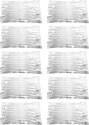 Emergency Thermal Blankets, 10 Pack, 130 X 210cm, PET Film Body Warmer Survival Blanket, Reflective Heat Insulation Water Proof, for Outdoors, Hiking, Survival (Silver)