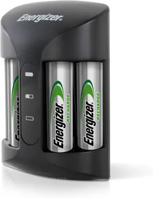 Energizer Recharge Pro Rechargeable AAA and AA Battery Charger With 4 NiMh Rechargeable AA Batteries, Provides a Full Charge in 3 Hours