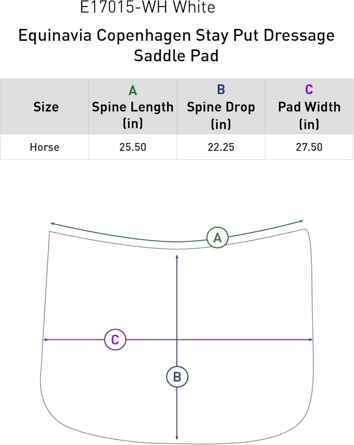 Equinavia Copenhagen Stay Put Dressage Saddle Pad