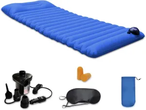Ergocar Airbed Inflatable, TPU Press Inflatable Bed with Pillow, Ultralight Comfortable Inflatable Sleeping Mat, Portable & Folding Waterproof Camping Mattress for Backpacking, Hiking and Traveling