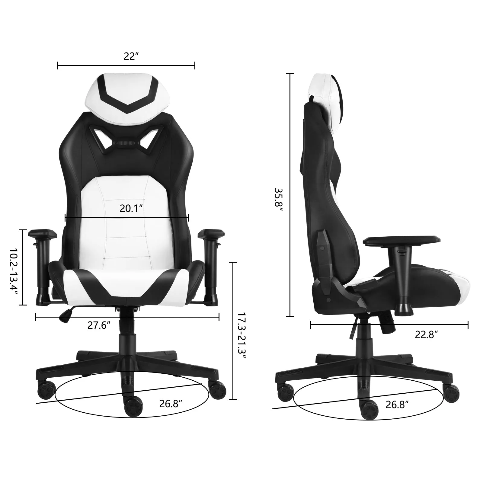 Ergonomic Gaming Chairs for Adults with High-Density Memory Foam | Swivel Comfortable Office Chair, Big and Tall Video Game Chair, High Back Computer Chair for Home, Office