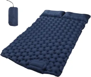 Ergonomic Mattress Car 31. 0×16. 0×11. 0 Double Inflatable Camping Sleeping Pads with Pillow Ergonomic Nylon Camping Mat for Outdoor Navy Nylon Mattress Car