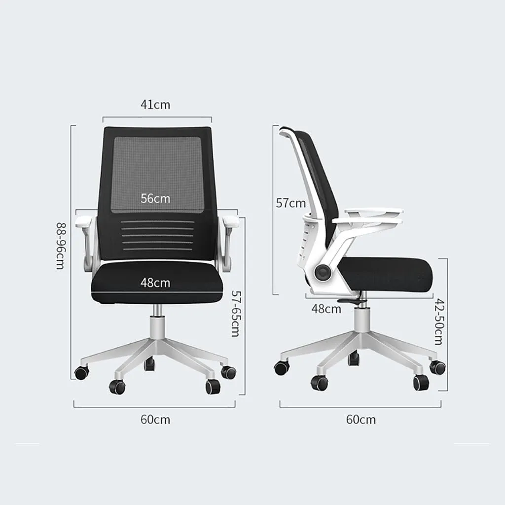Ergonomic Mesh Chair with Adjustable Height and Lumbar Support Swivel Lumbar Support Desk Computer Chair,Home Office Chair,with Flip up Armrests, for Conference Room (Size : B)
