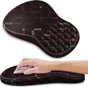 Ergonomic Mouse Pad with Wrist Rest Support, Mousepad with Comfortable Memory Foam Wrist Rest and Non-Slip PU Base for Pain Relief, Computer, Laptop, Office, Home (Black-1)