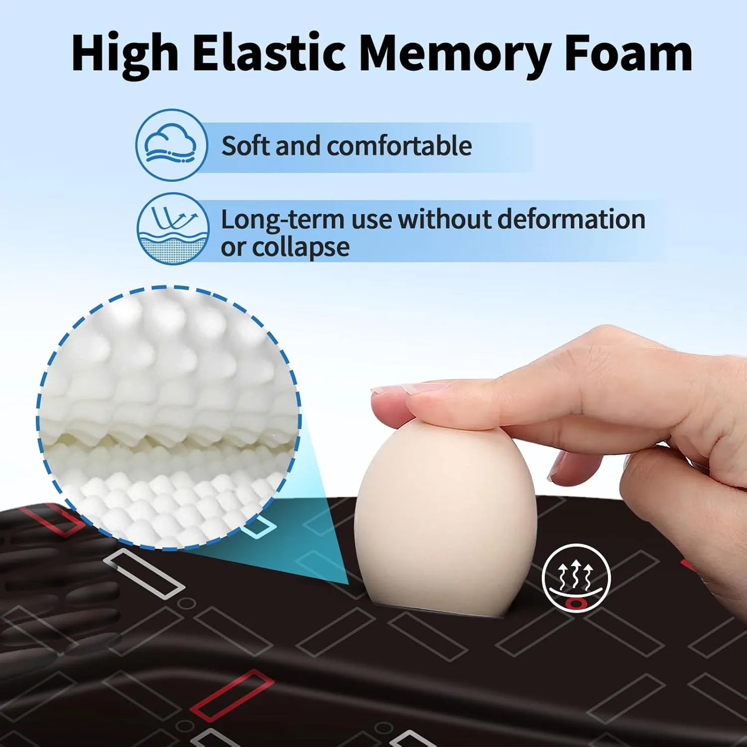 Ergonomic Mouse Pad with Wrist Rest Support, Mousepad with Comfortable Memory Foam Wrist Rest and Non-Slip PU Base for Pain Relief, Computer, Laptop, Office, Home (Black-1)