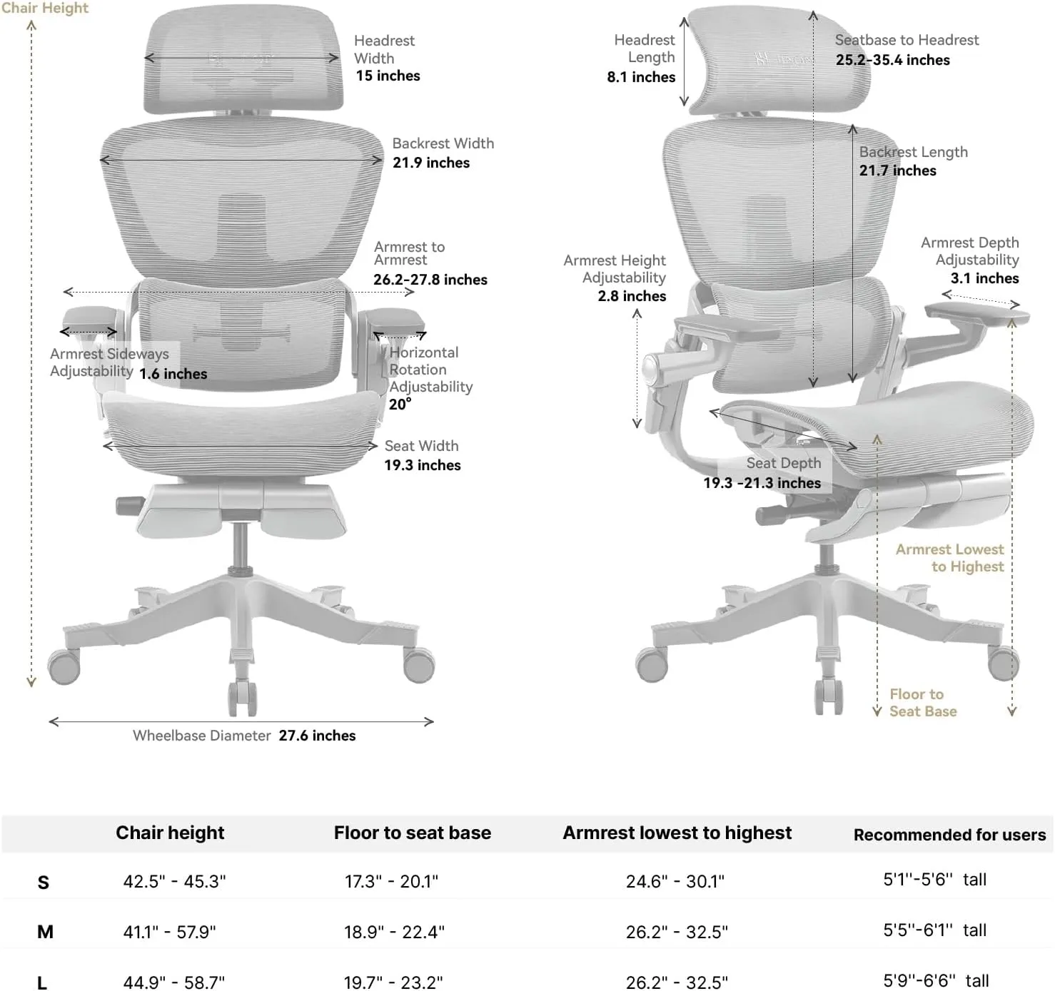 Ergonomic Office Chair with Foot Rest - Comfy Home Office Desk Computer Chair, Comfortable Mesh Seat with Adjustable Back Support, Swivel Wheels, Flip-up Arms, for Work Gaming Study (Green, Standard)