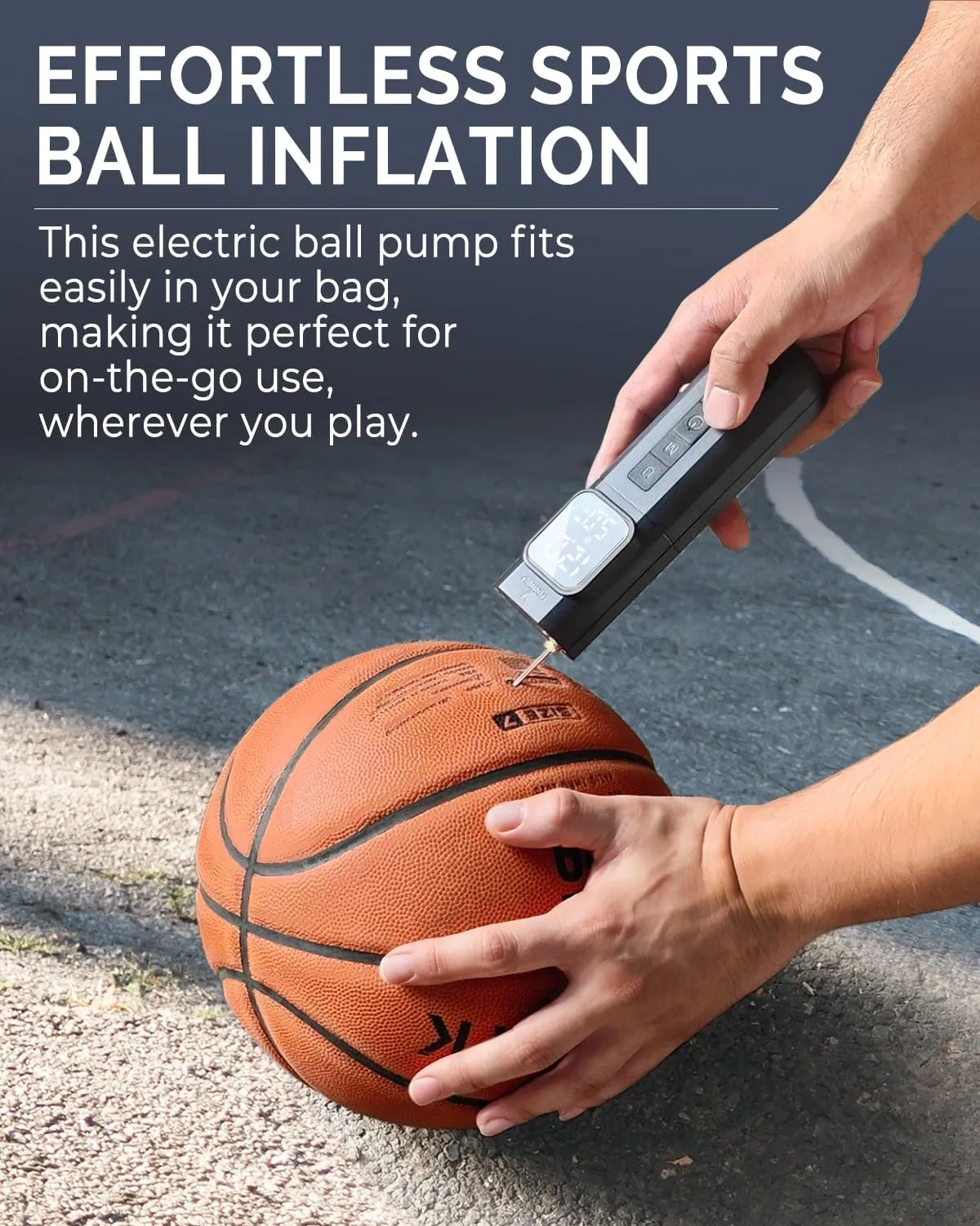 ETENWOLF P200 Electric Ball Pump 2000mAh Sports Air Pump with Digital Pressure Gauge for Basketball Soccer Volleyball