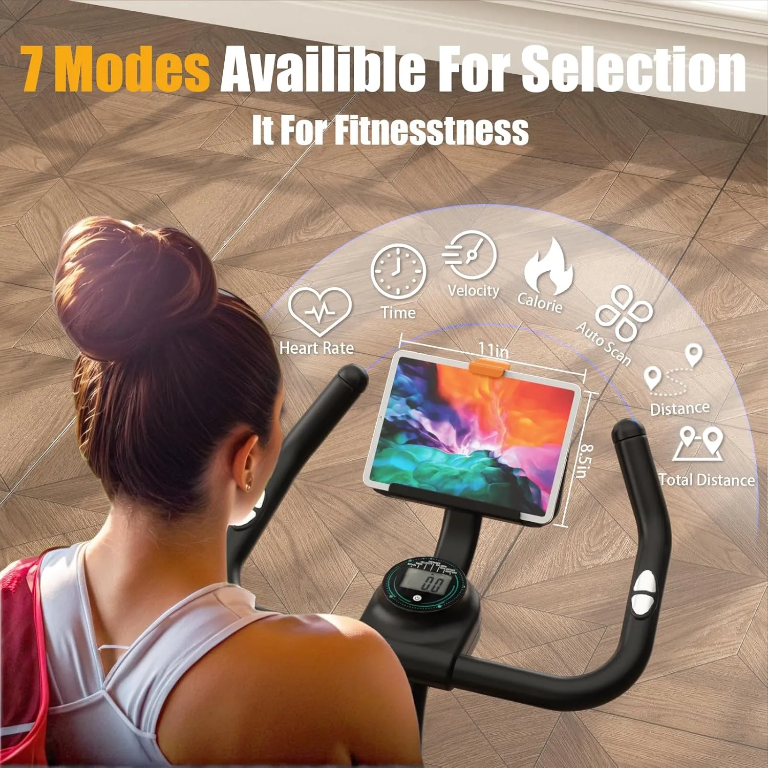 Exercise Bike Stationary Bikes for Home, Adjustable Resistance & Comfortable Seat Workout Bike, Quiet Indoor Cycling Bike with Digital Monitor, Phone Holder