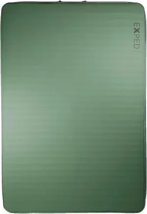 Exped MegaMat 10 Duo - Self Inflating Foam Sleeping Pad, 4" Thickness Camping Bed, Compact and Lightweight, Mini Pump Included, Green, Long Wide Plus - Past Season