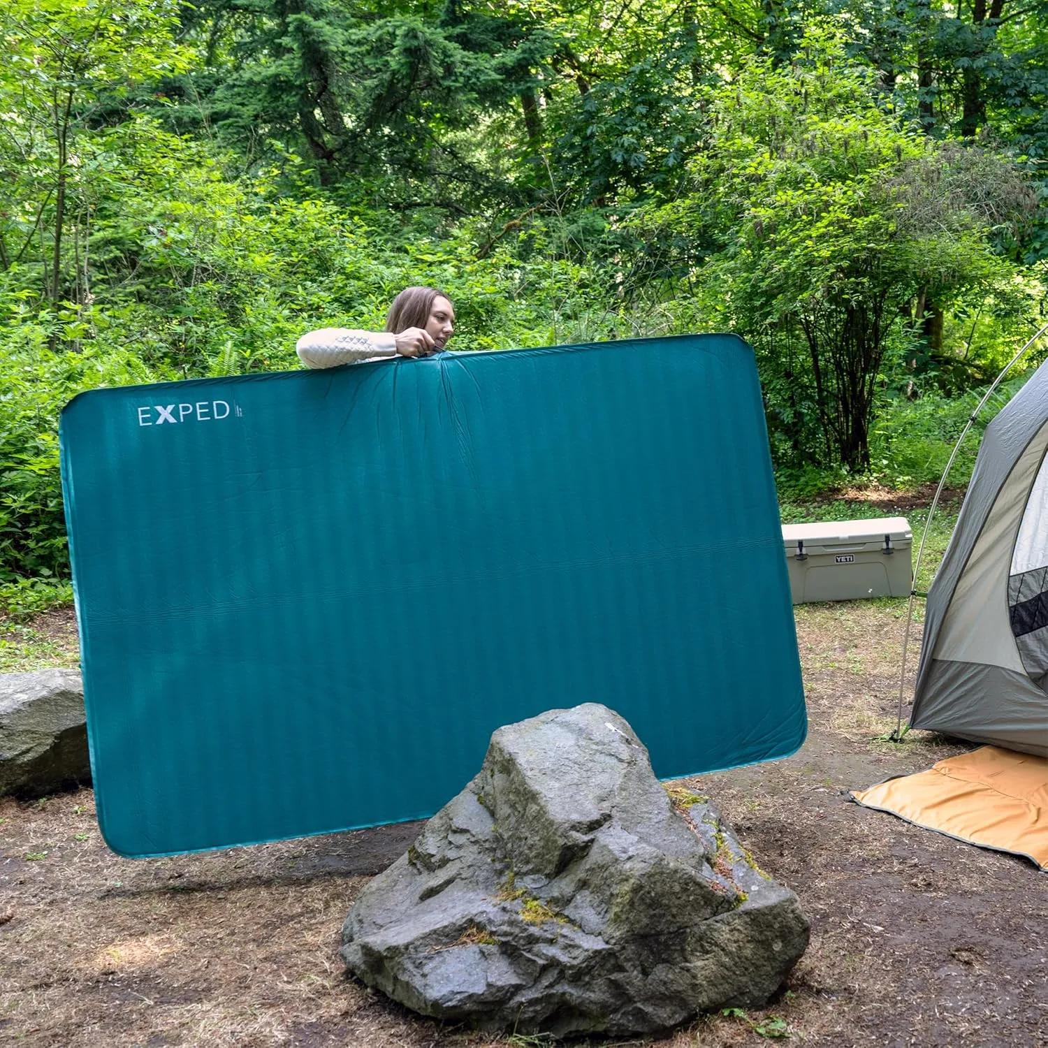 Exped MegaMat Duo Queen - Self Inflating Soft Car Sleeping Mat, 4” Foam Pad, Pump Included