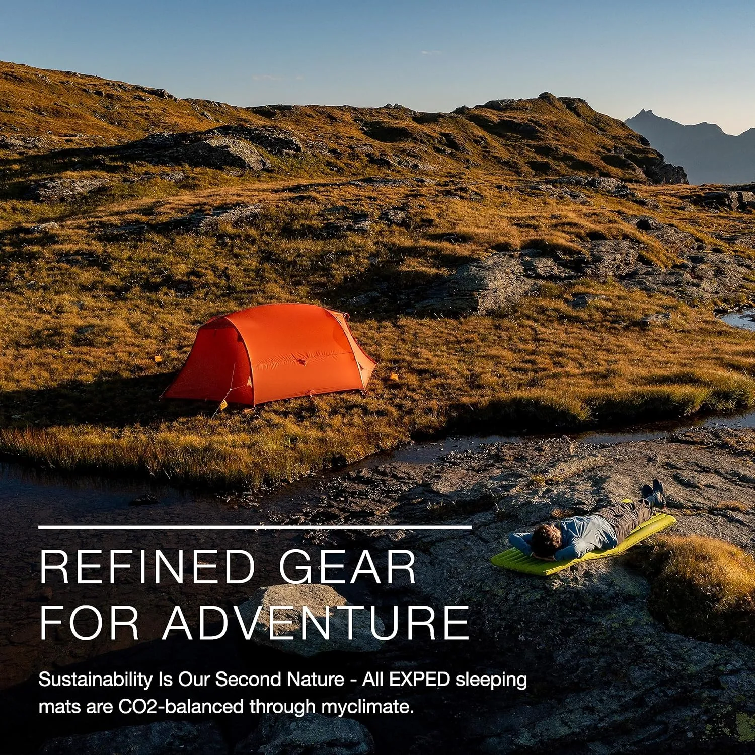 Exped Ultra 3R Duo | Lightweight Backpacking Mat for Two | Packable and Comfortable | 20 Degree 3-Season Sleeping Mat, Lichen, Duo Long Wide