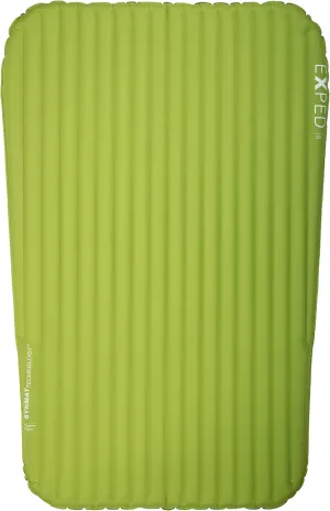 Exped Ultra 3R Duo | Lightweight Backpacking Mat for Two | Packable and Comfortable | 20 Degree 3-Season Sleeping Mat, Lichen, Duo Long Wide