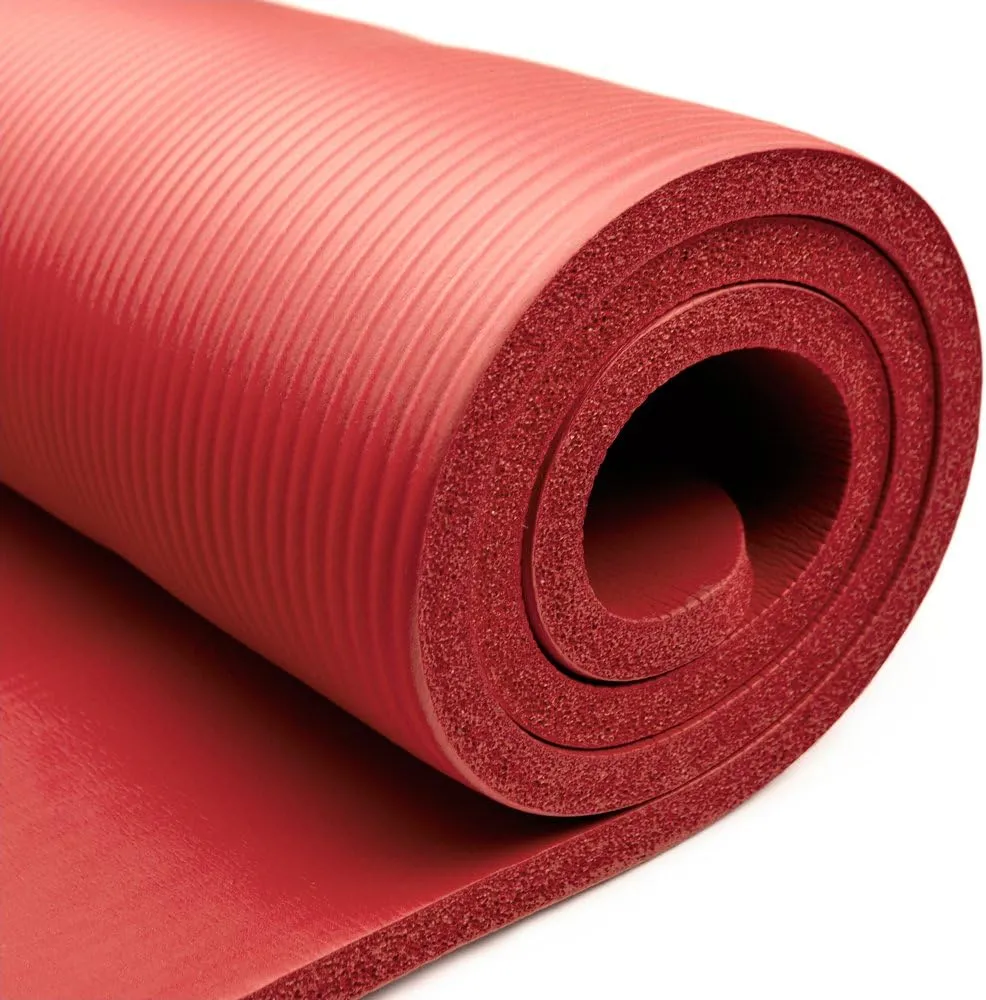 Extra Thick Yoga Mat, 5/8 Inch (16 mm) with No Stick Ridge - Non-Slip Grip Foam Cushion Aid with Carrying Strap for Workouts or Physical Therapy