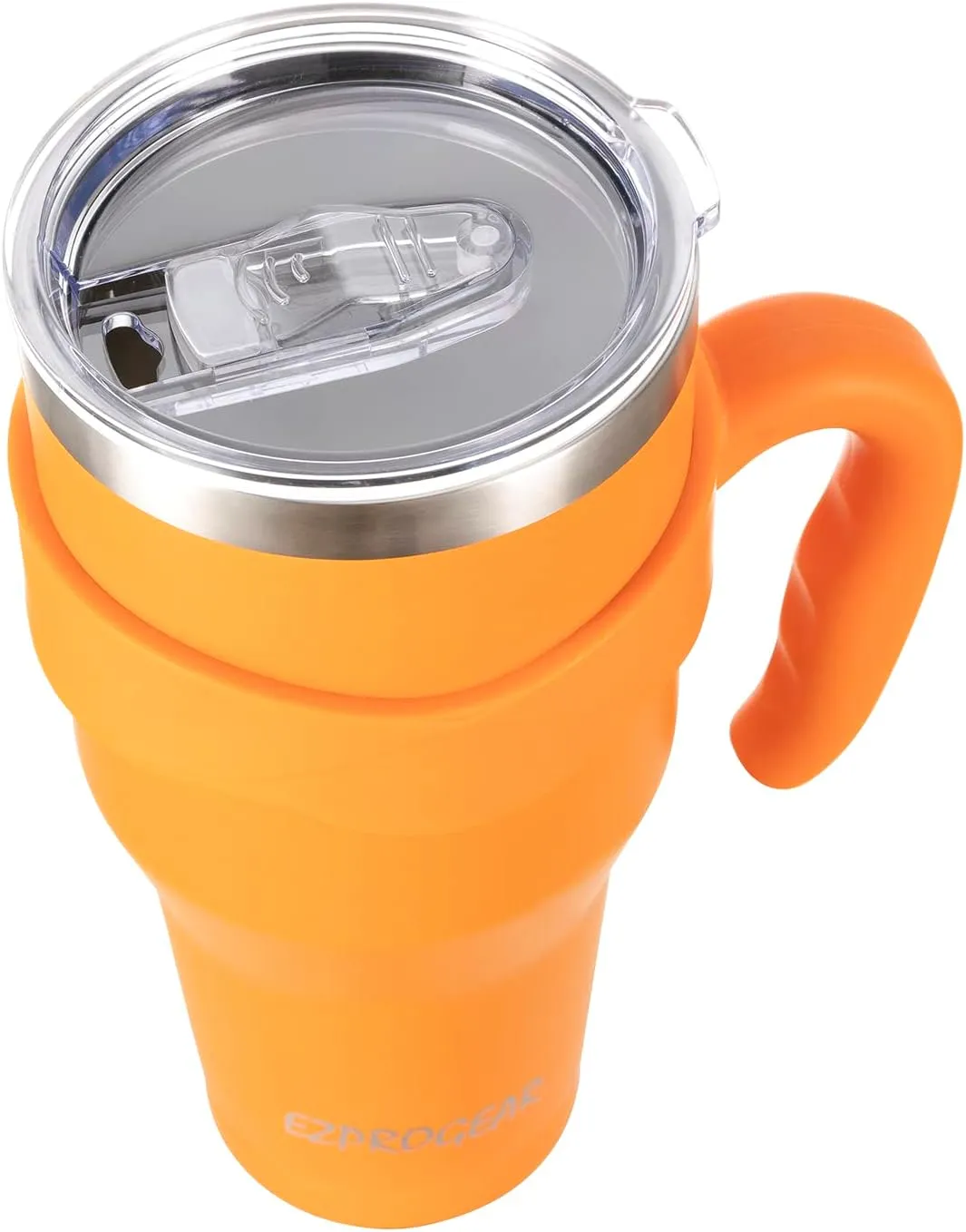 Ezprogear 40 oz Stainless Steel Beer Tumbler Pink Camping Mug Double Wall Vacuum Insulated with Straws and Handle (Pink)