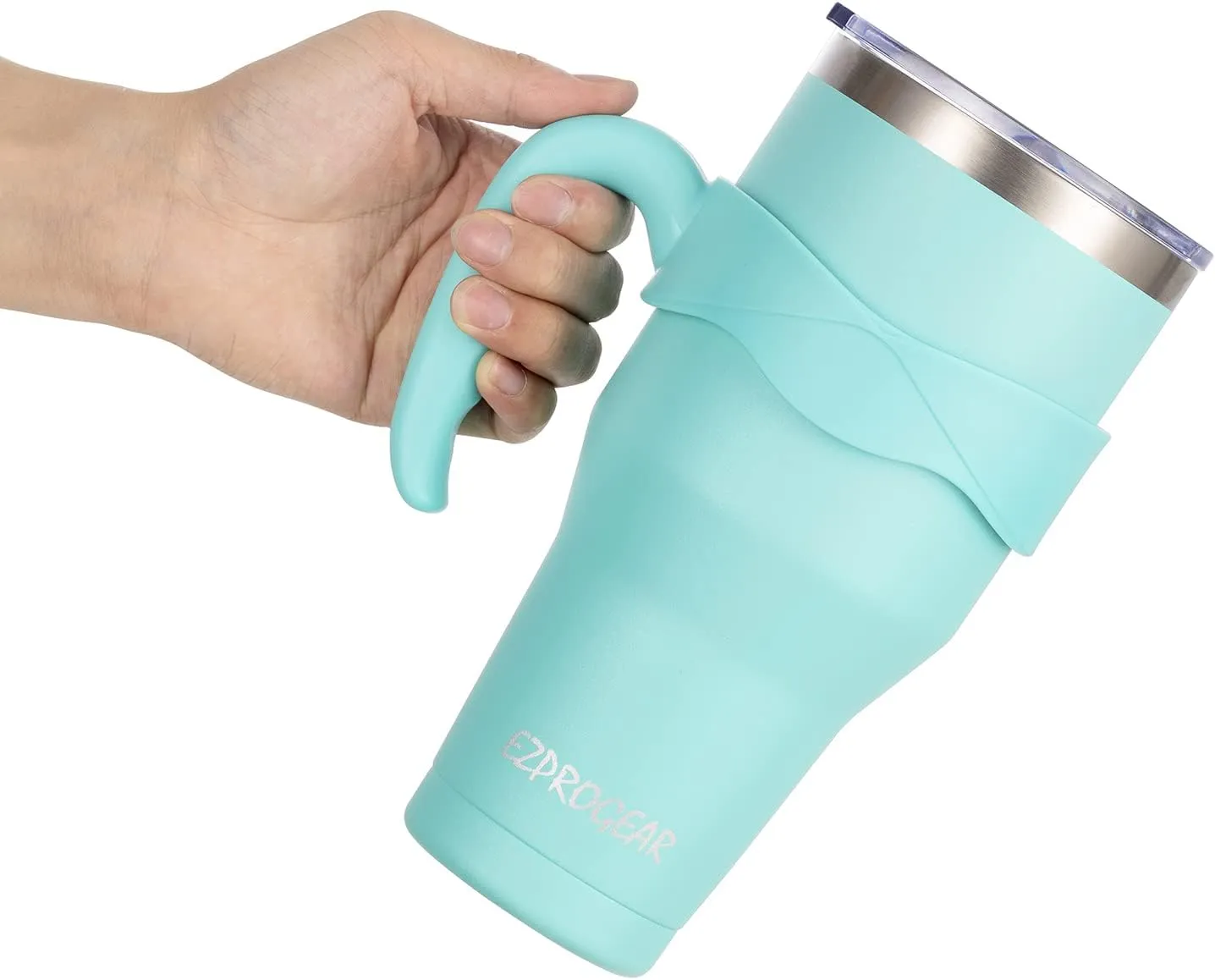 Ezprogear 40 oz Stainless Steel Water Tumbler with Handle Dark Orange Coffee Mug (Dark Orange)