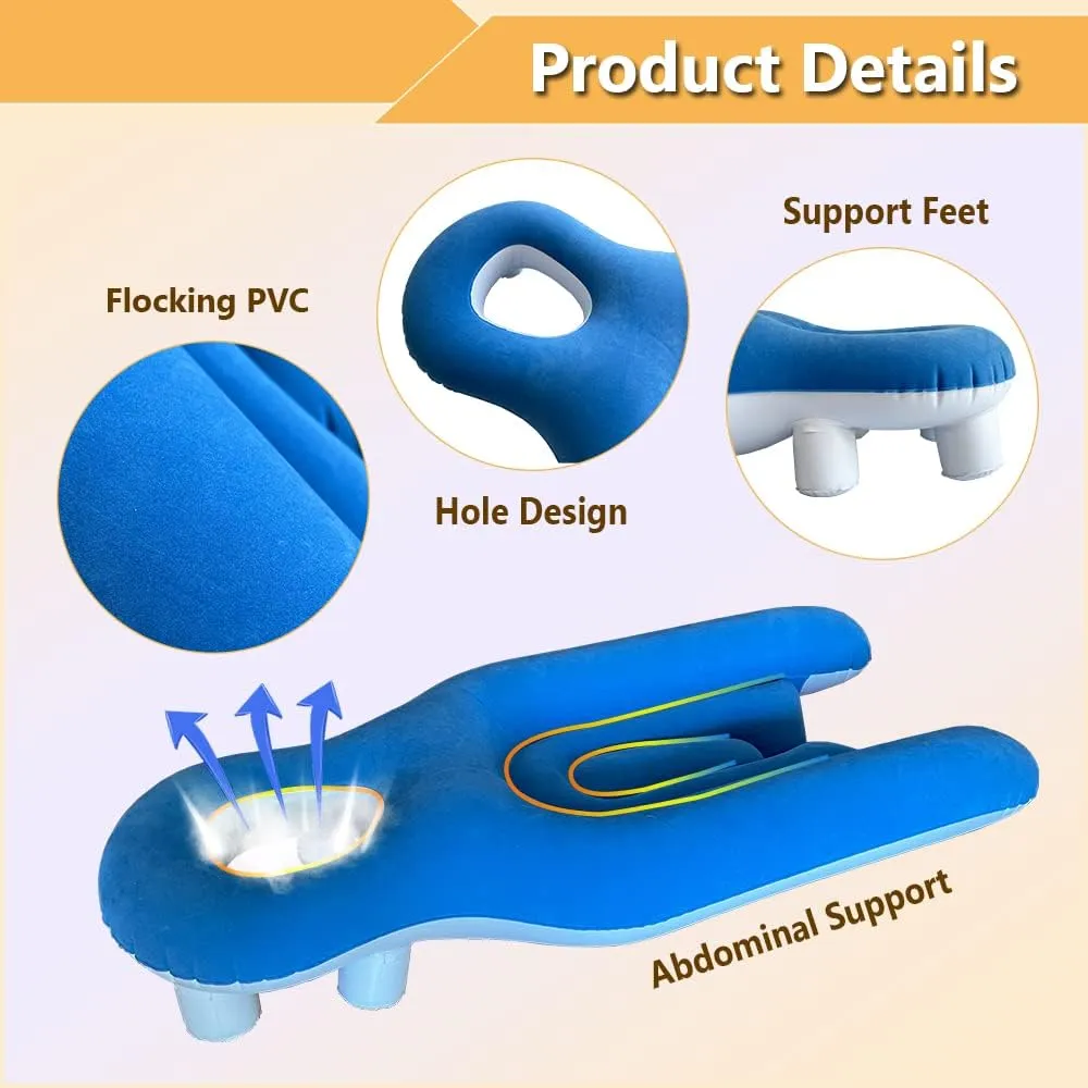 Face Down Pillow After Eye Surgery Prone Donut Pillow for Head Sleeping on Stomach Retinal Detachment Vitrectomy Recovery Equipment Face Support Breathe Easy Prone Cushion Pillow (Blue)