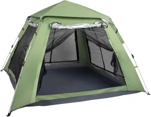 Family Cabin Tents,4-Person Quick Open Family Camping Tent,Lightweight Automatic Pop Up Quick Shelter Camping Hiking Tent for Backpacking, Hiking, or Beach