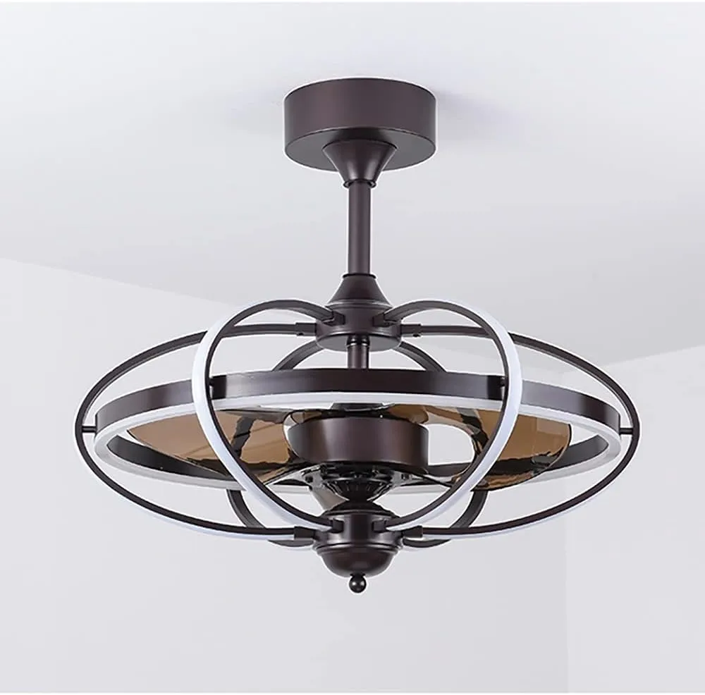 Fan Hanging Lights Silent Ceiling Fan with Lights LED Built-in Fan Blade Home Ceiling Fan Light Fan Light (D: 60CM, H: 55CM)
