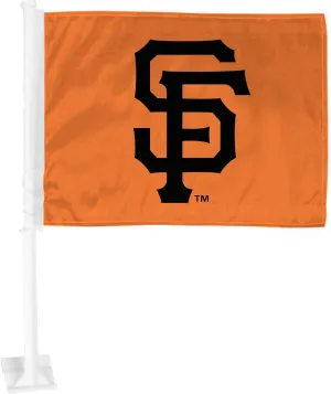 FANMATS 41379 MLB - San Francisco Giants Single Car Flag | Orange Flag with White Pole | 11x14in | Giants Primary Logo