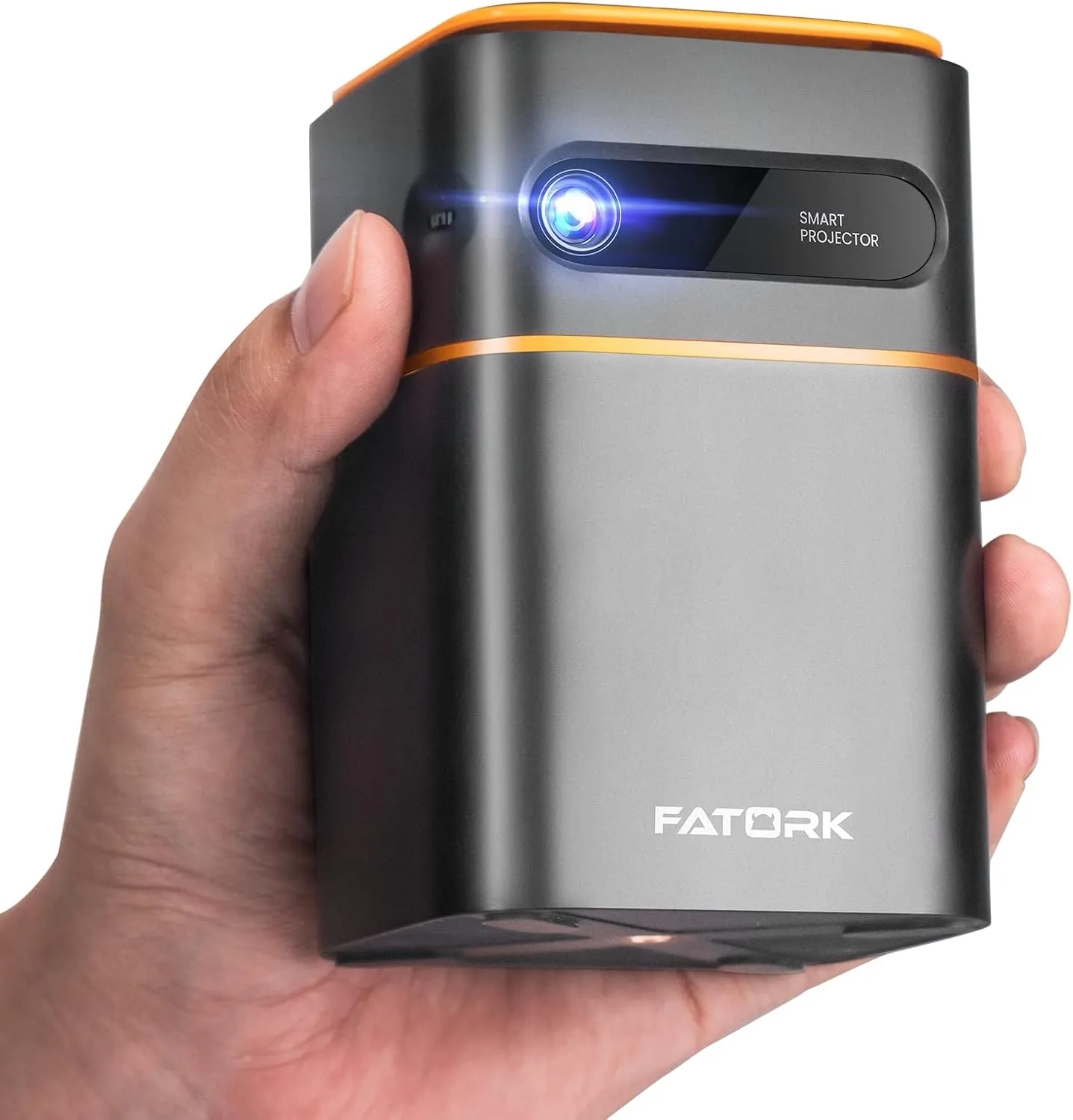 FATORK Mini Projector, 5G WiFi 6 Bluetooth Short Throw Projector, HD 1080P DLP Portable Projector with Rechargeable Battery, 1G Memory, Support Phone Laptop, Compatible with iOS/Android/HDMI/USB