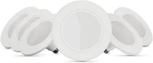 Feit Electric 5-6 inch InstaTRIM Adjustable Neck Recessed LED Downlight - 2700K Soft White - Dimmable - Pre-Mounted Trim - 65W Equivalent - 45 Year Life - 850 Lumen - High CRI | 6-Pack