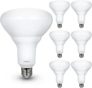 Feit Electric LED BR40 Bulbs, Dimmable, 65W Equivalent, 10 Year Life, 850 Lumens, E26 Base, 2700k Soft White, Flood Lights, Recessed Can Light Bulbs, Damp Rated, UL Listed, 6 Pack, BR40DM/10KLED/2/3
