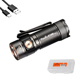 Fenix E18R V2.0 EDC Flashlight, 1200 Lumens USB-C Rechargeable Ultra Compact Pocket Light (Black)