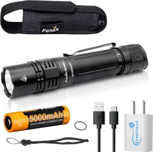 Fenix PD36R Pro High Lumen Tactical Flashlight, 2800 Lumens, Dual Rear Switches, Rechargeable with Battery and USB Wall Plug
