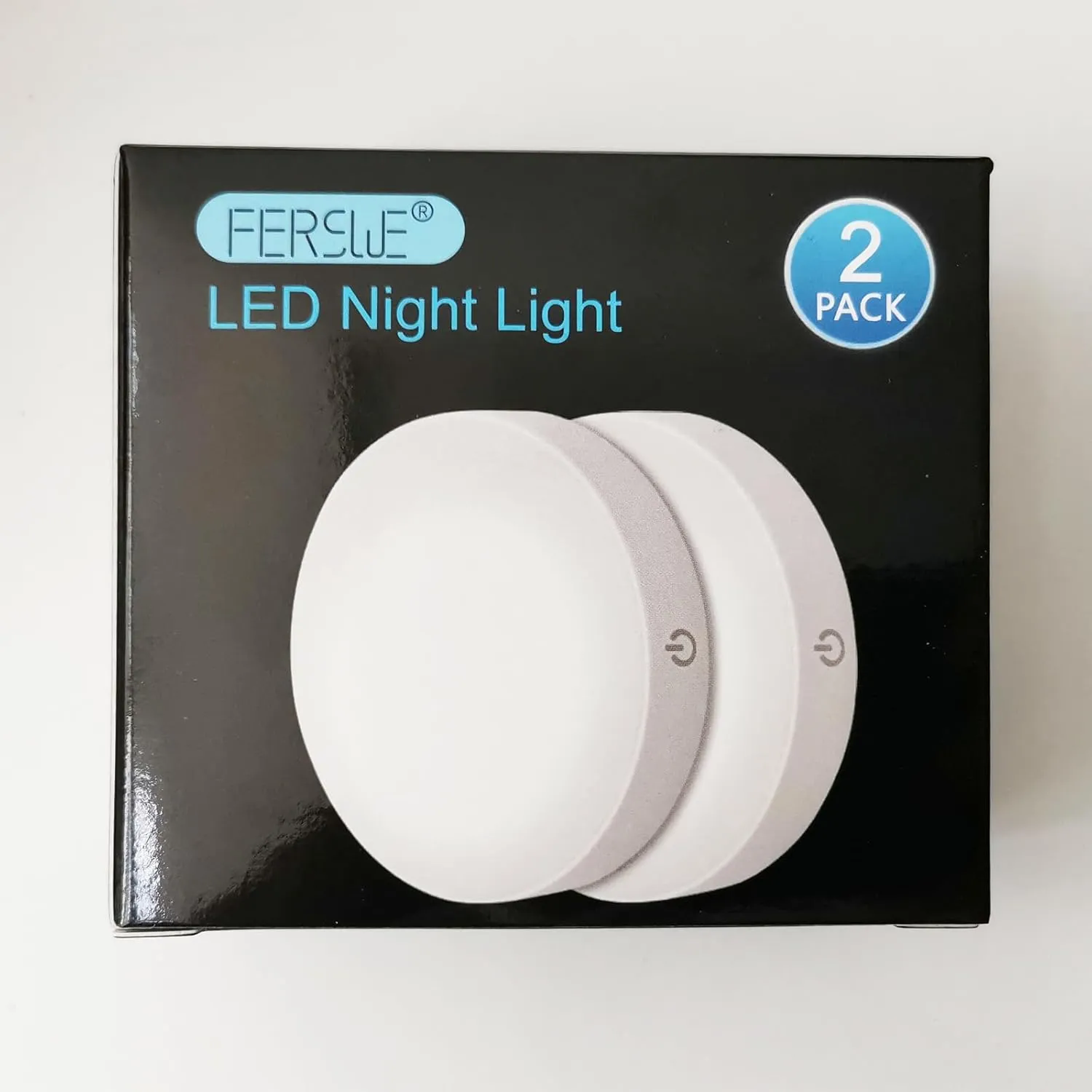 Ferswe Rechargeable Tap Lights, Dimmable Touch Night Lights with 1000mAh Large Battery, Stick on Light for Closet, Bedroom, Bathroom and Cabinet (2 Pack)