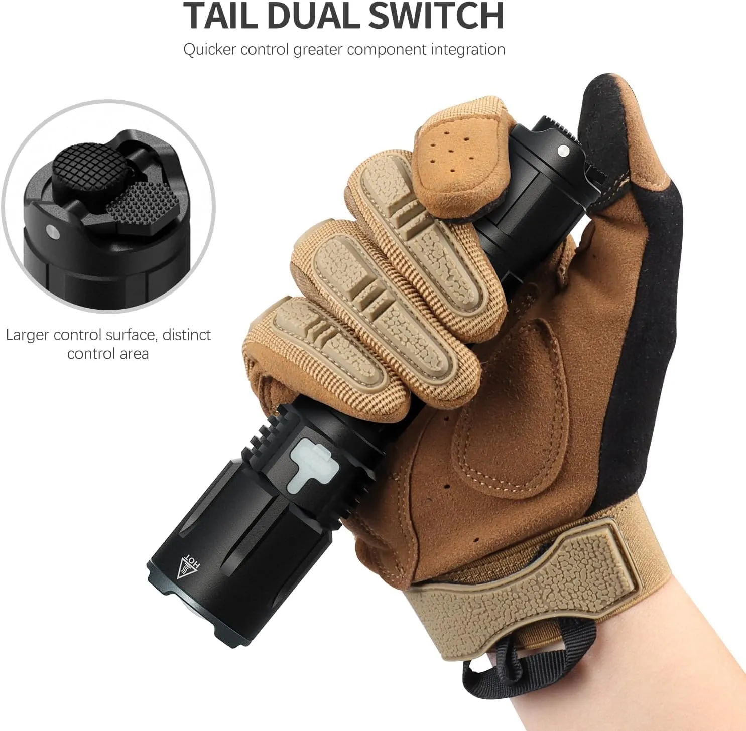 Feyachi Rechargeable Tactical Flashlight 2000 Lumen, Adjustable Focus Light with Pressure Switch, USB-C Charging, IPX7 Waterproof, 4 Modes (Ultra/High/Low/Strobe) for Hunting & Outdoor