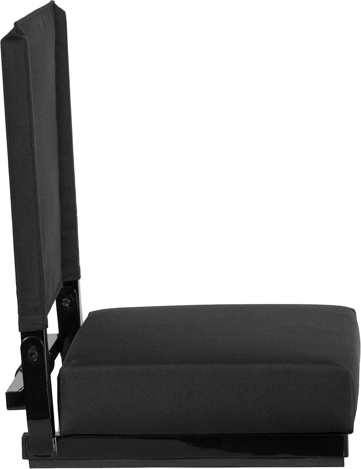Flash Furniture Grandstand Portable Stadium Seat for Bleachers or Benches, Folding Padded Stadium Chair with Carrying Handle, 500 lb. Weight Capacity, Black