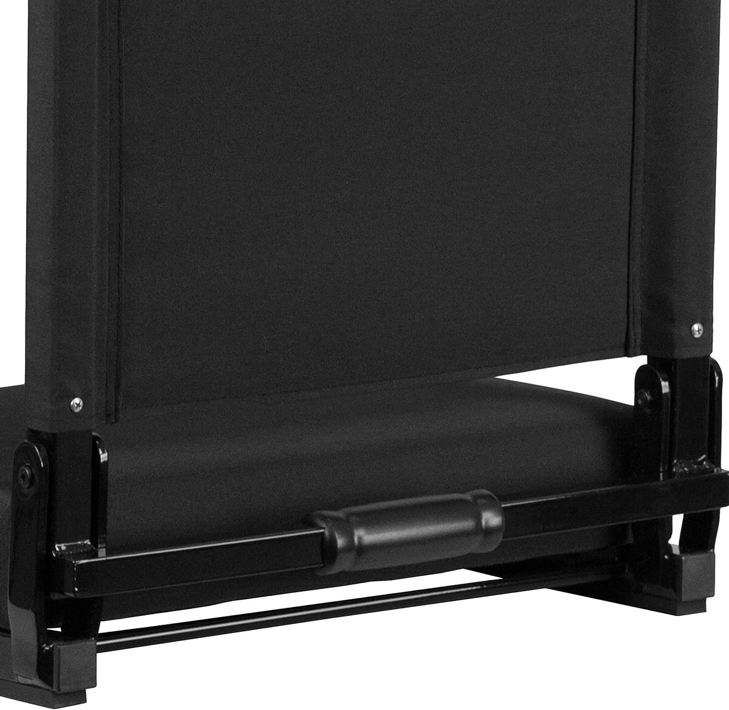 Flash Furniture Grandstand Portable Stadium Seat for Bleachers or Benches, Folding Padded Stadium Chair with Carrying Handle, 500 lb. Weight Capacity, Black