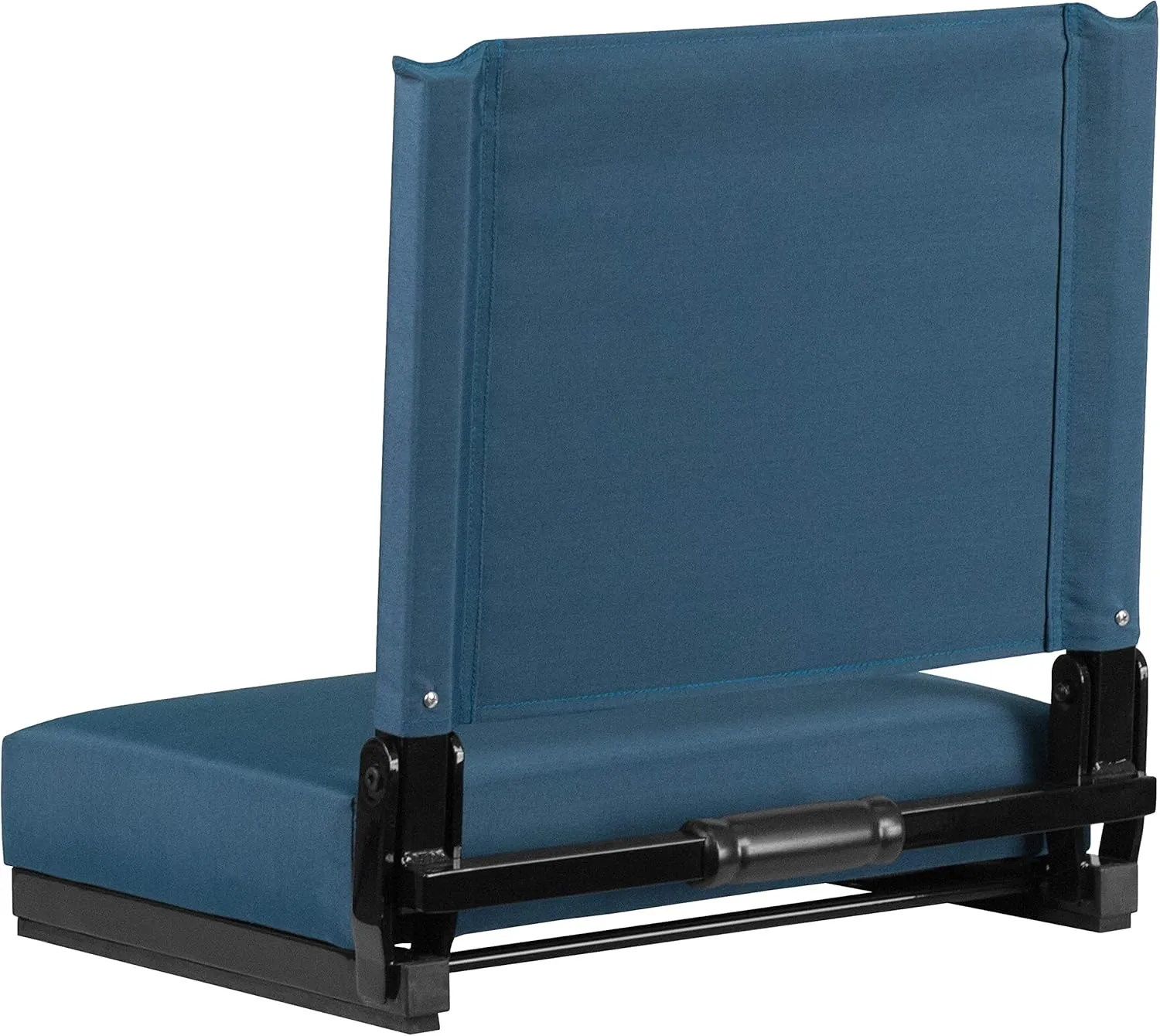 Flash Furniture Grandstand Portable Stadium Seats for Bleachers or Benches, Folding Padded Stadium Chairs with Handle, Pack of 2, 500 lb. Weight Capacity, Teal