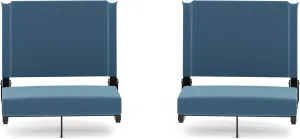 Flash Furniture Grandstand Portable Stadium Seats for Bleachers or Benches, Folding Padded Stadium Chairs with Handle, Pack of 2, 500 lb. Weight Capacity, Teal