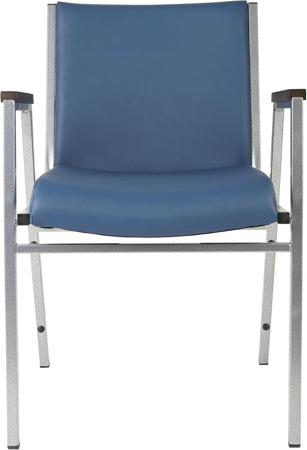 Flash Furniture Hercules Series Heavy Duty Navy Vinyl Stack Chair with Arms and Ganging Bracket, Set of 4