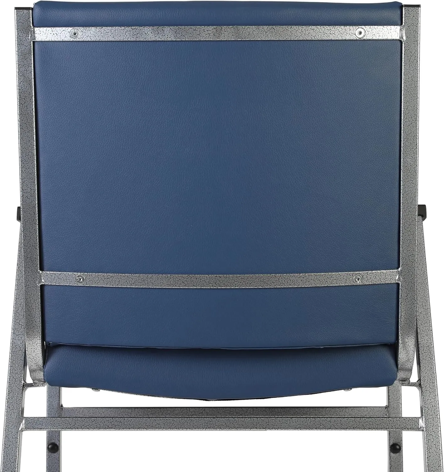 Flash Furniture Hercules Series Heavy Duty Navy Vinyl Stack Chair with Arms and Ganging Bracket, Set of 4