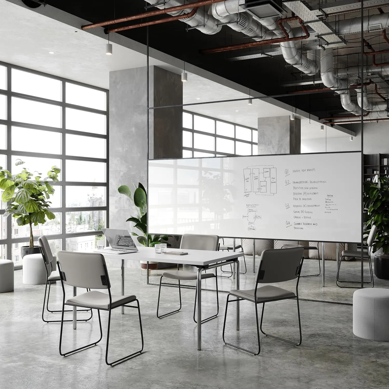 Flash Furniture Hercules Series High Density Vinyl Stacking Chairs for Waiting Rooms and Offices, Lobby Chairs with Padded Seat and Frame, Gray