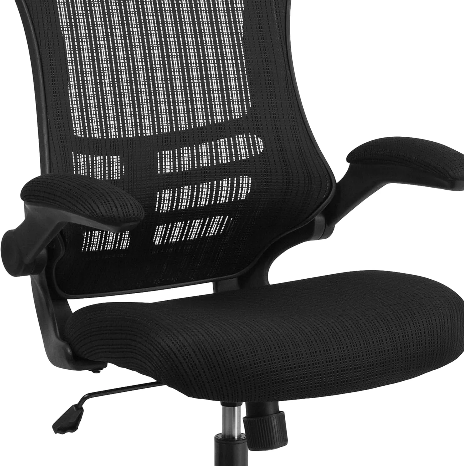 Flash Furniture Kelista High-Back Swivel Office Chair with Adjustable Lumbar Support and Seat Height, Ergonomic Mesh Desk Chair, Black