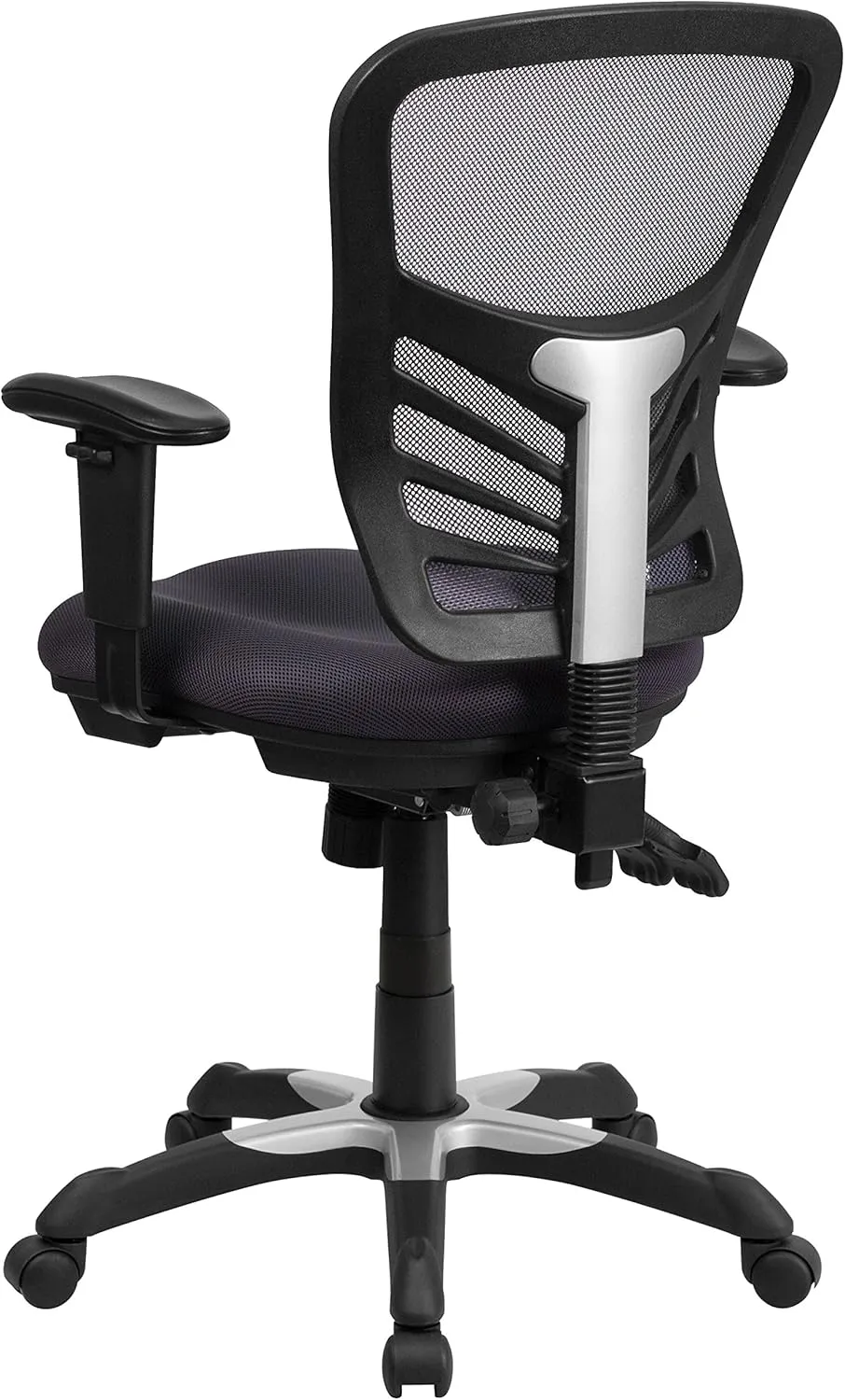 Flash Furniture Nicholas Mid-Back Swivel Office and Gaming Chair, Ergonomic Mesh Office Chair with Adjustable Lumbar Support and Height, Dark Gray