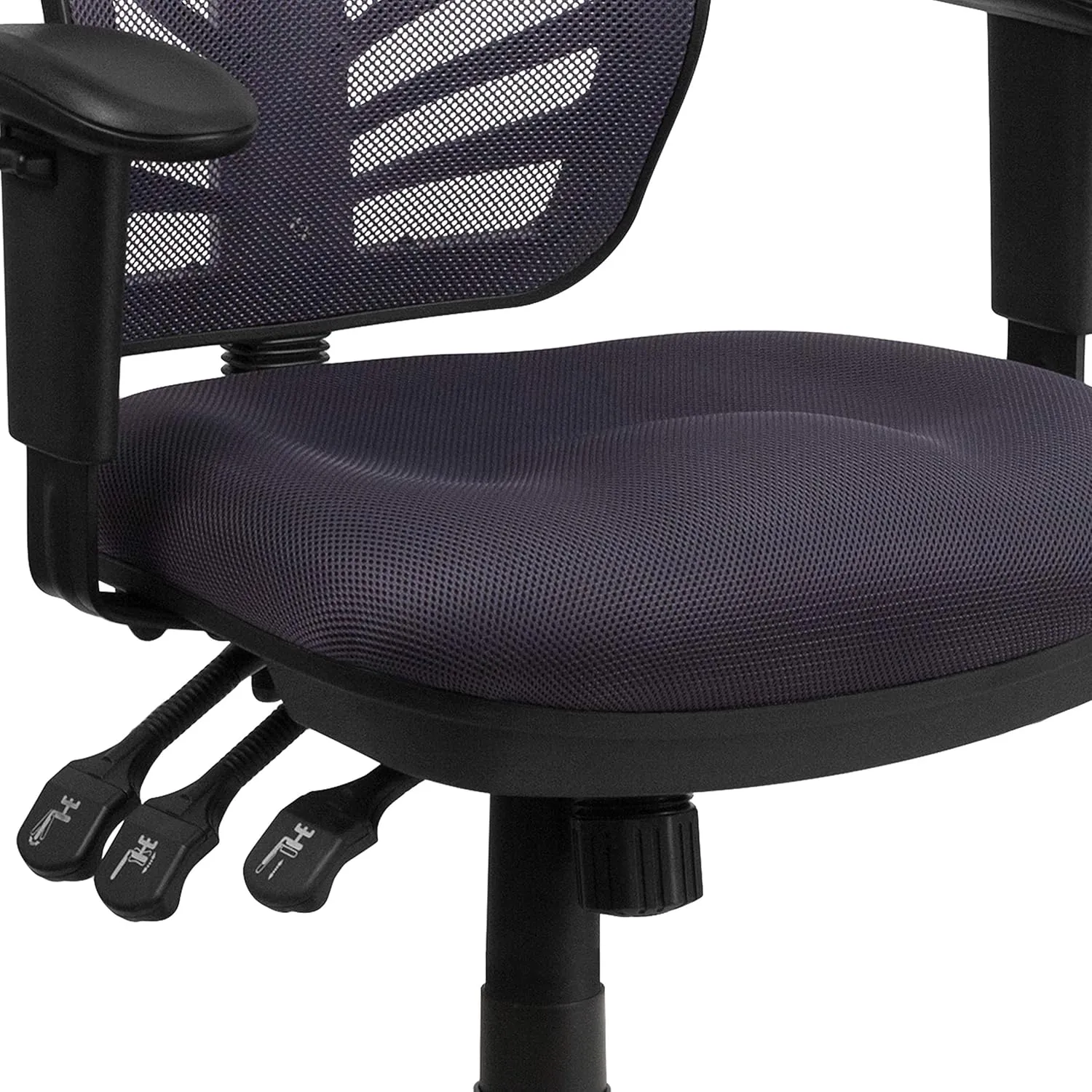 Flash Furniture Nicholas Mid-Back Swivel Office and Gaming Chair, Ergonomic Mesh Office Chair with Adjustable Lumbar Support and Height, Dark Gray