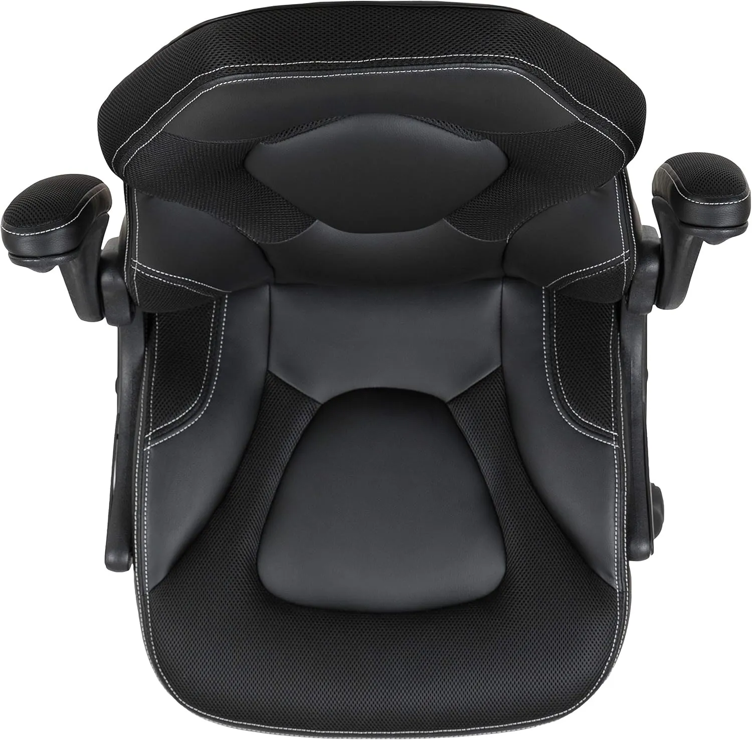Flash Furniture X10 High-Back LeatherSoft Racing Style Gaming Chair with Flip-Up Arms, Ergonomic Padded Swivel Computer Chair, Black