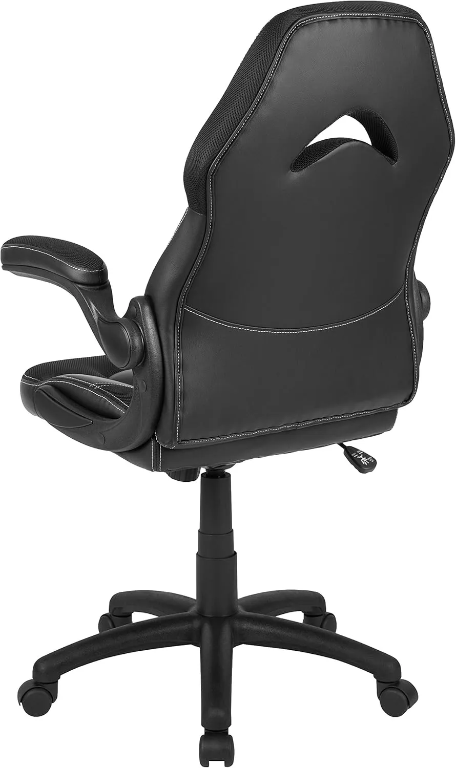 Flash Furniture X10 High-Back LeatherSoft Racing Style Gaming Chair with Flip-Up Arms, Ergonomic Padded Swivel Computer Chair, Black